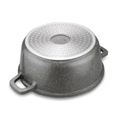KONIGHOFFER POLLO GREY Zestaw garnków z pokrywkami 8 el + 2 nakładki na uchwyty / indukcja / szary nakrapiany