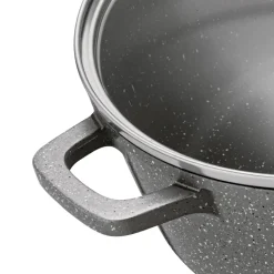 KONIGHOFFER POLLO GREY Zestaw garnków z pokrywkami 8 el + 2 nakładki na uchwyty / indukcja / szary nakrapiany