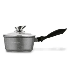 KONIGHOFFER POLLO GREY Zestaw garnków z pokrywkami 8 el + 2 nakładki na uchwyty / indukcja / szary nakrapiany