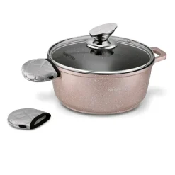 KONIGHOFFER POLLO ROSE GOLD Zestaw garnków z pokrywkami 8 el + 2 nakładki na uchwyty / indukcja