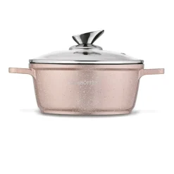 KONIGHOFFER POLLO ROSE GOLD Zestaw garnków z pokrywkami 8 el + 2 nakładki na uchwyty / indukcja