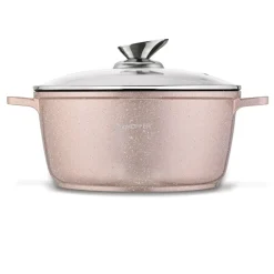 KONIGHOFFER POLLO ROSE GOLD Zestaw garnków z pokrywkami 8 el + 2 nakładki na uchwyty / indukcja