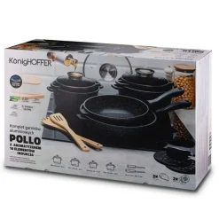 KONIGHOFFER POLLO ZESTAW GARNKÓW 10 EL + 2 NAKŁADKI NA UCHWYTY + 2 PODKŁADKI POD NACZYNIA