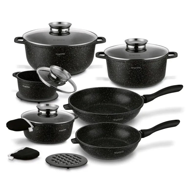 KONIGHOFFER POLLO ZESTAW GARNKÓW 10 EL + 2 NAKŁADKI NA UCHWYTY + 2 PODKŁADKI POD NACZYNIA