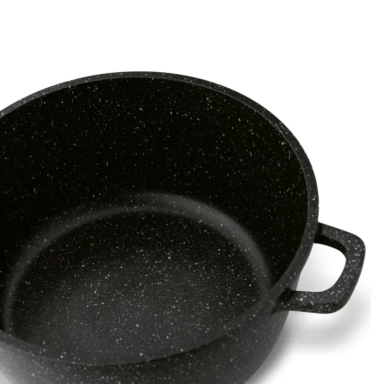 KONIGHOFFER POLLO Zestaw garnków z pokrywkami 8 el + 2 nakładki na uchwyty / indukcja / szary nakrapiany