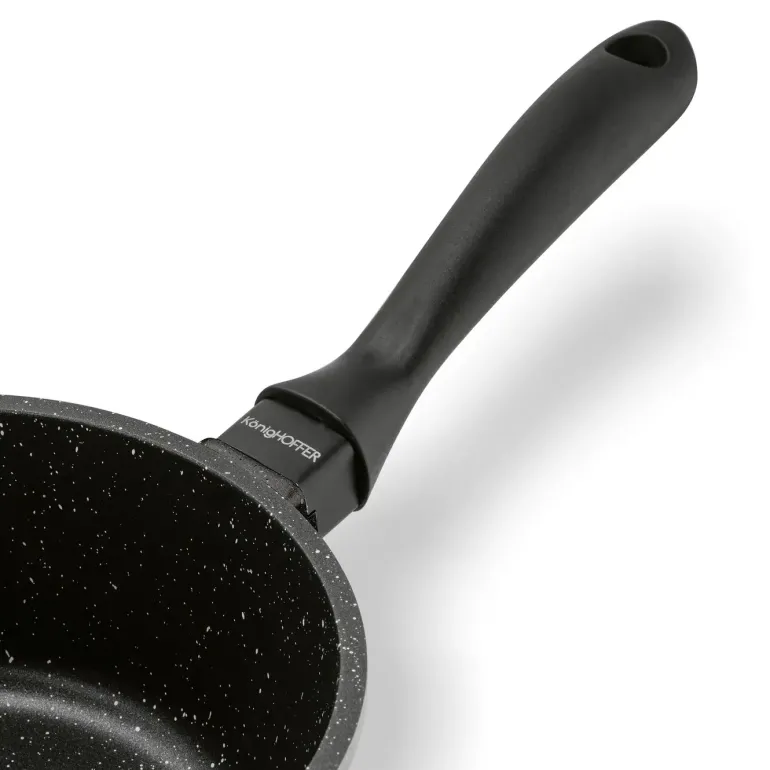KONIGHOFFER POLLO Zestaw garnków z pokrywkami 8 el + 2 nakładki na uchwyty / indukcja / szary nakrapiany