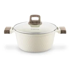 KONIGHOFFER ROSTI GARNEK 4,7 L Z POKRYWKĄ 24 CM KREMOWY / INDUKCJA