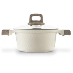 KONIGHOFFER ROSTI GARNEK 2,5 L Z POKRYWKĄ 20 CM KREMOWY / INDUKCJA