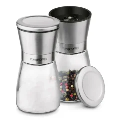 KONIGHOFFER THOR ZESTAW MŁYNKÓW RĘCZNYCH DO SOLI I PIEPRZU 170 ML SREBRNE