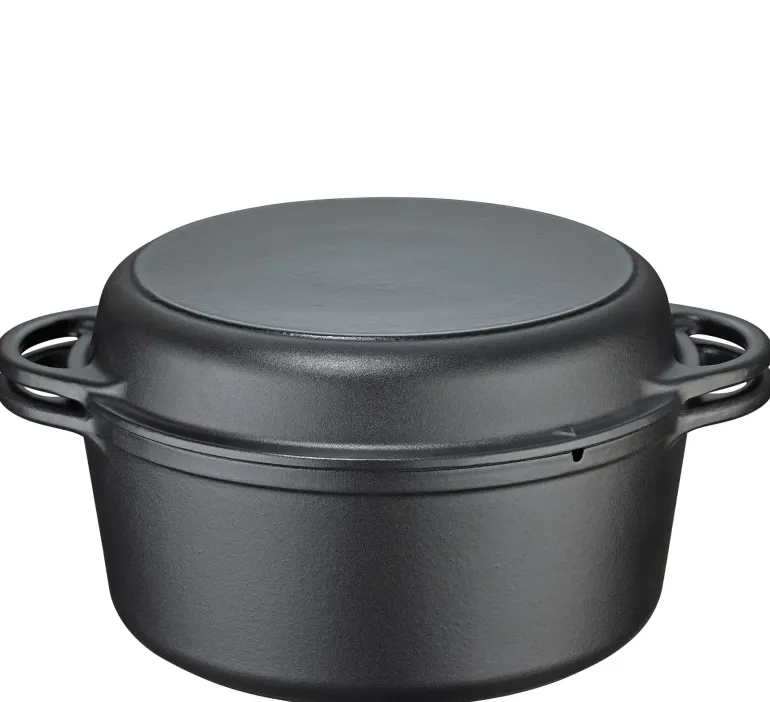 KUCHENPROFI BBQ Garnek żeliwny z pokrywką 2w1 / 5,7 l / FreeForm