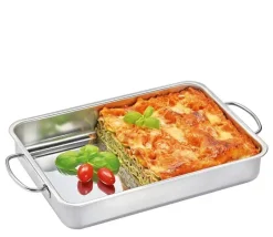 KUCHENPROFI Brytfanna z rusztem 40 x 31,5 x 6,5 cm / stal nierdzewna