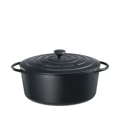 KUCHENPROFI Owalny garnek żeliwny z pokrywką PROVENCE / 7,0 L / czarny / FreeForm