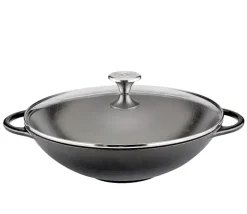 KUCHENPROFI Wok żeliwny ze szklaną pokrywą ⌀ 30 cm / żeliwo / FreeForm