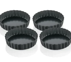 KUCHENPROFI Zestaw 4 foremek do tartaletek ⌀ 11,5 cm PATISSIER czarne / FreeForm