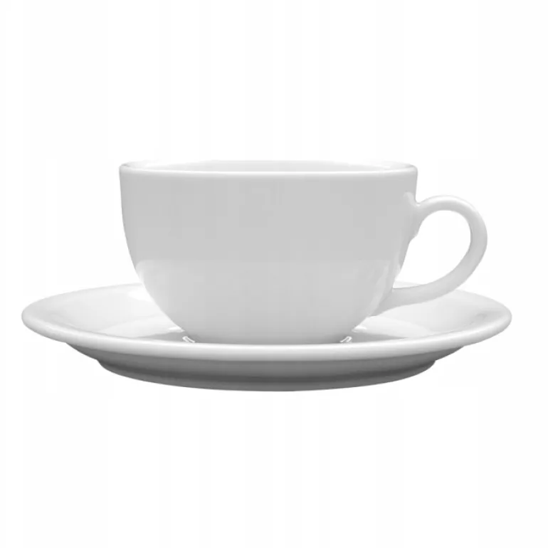 LUBIANA AMERYKA 0107 Filiżanka 350 ml ze spodkiem 16,5 cm / porcelana biała