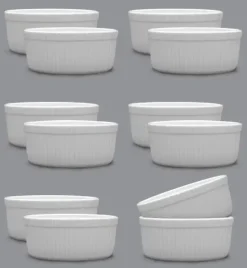 LUBIANA AMERYKA 18 x Czarka / salaterka z relifem ø 11,5 cm / porcelana