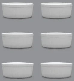 LUBIANA AMERYKA 6 x Czarka / salaterka z relifem ø 11,5 cm / porcelana
