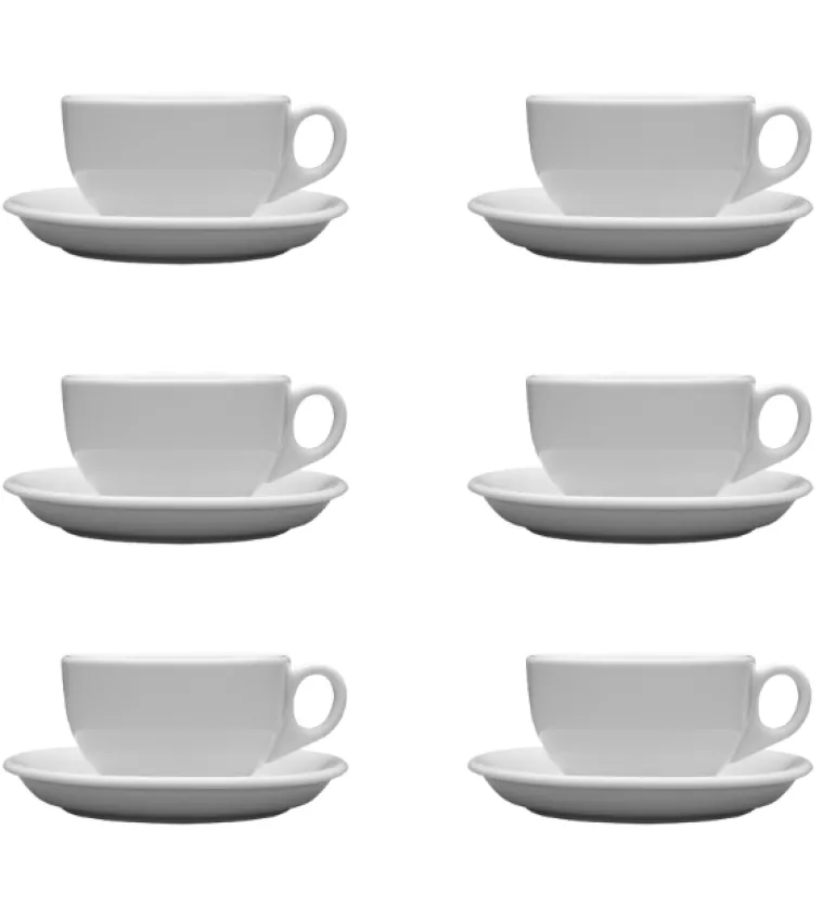 LUBIANA AMERYKA 0105 6x Filiżanka 200 ml ze spodkiem 14,5 cm / porcelana