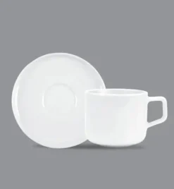 LUBIANA ANKARA Filiżanka do espresso 100 ml ze spodkiem 12 cm x 12 sztuk | biała porcelana luz