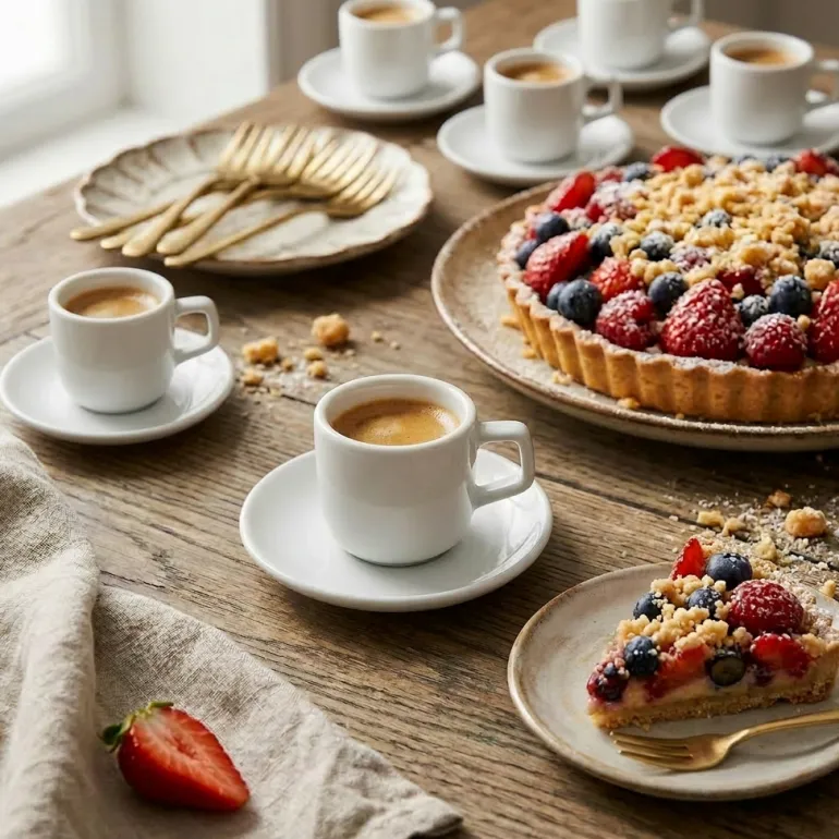 LUBIANA ANKARA Filiżanka do espresso 100 ml ze spodkiem 12 cm x 12 sztuk | biała porcelana luz