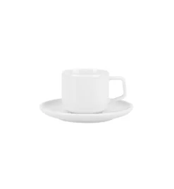 LUBIANA ANKARA Filiżanka do espresso 100 ml ze spodkiem 12 cm x 12 sztuk | biała porcelana luz