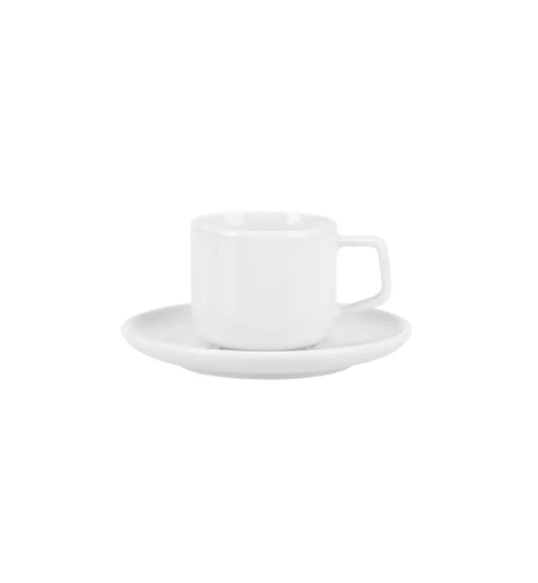 LUBIANA ANKARA Filiżanka do espresso 100 ml ze spodkiem 12 cm x 12 sztuk | biała porcelana luz