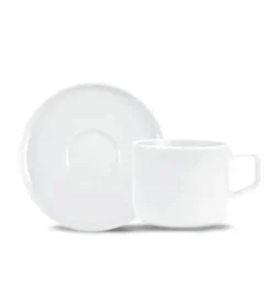 LUBIANA ANKARA Filiżanka 250 ml ze spodkiem 15 cm | biała porcelana luz