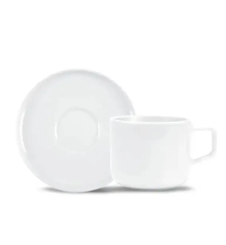 LUBIANA ANKARA Filiżanka 250 ml ze spodkiem 15 cm x 6 szt. | biała porcelana luz
