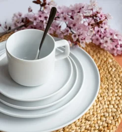 LUBIANA ANKARA Filiżanka 250 ml ze spodkiem 15 cm x 12 szt. | biała porcelana luz