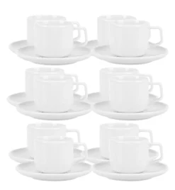 LUBIANA ANKARA Filiżanka 250 ml ze spodkiem 15 cm x 12 szt. | biała porcelana luz