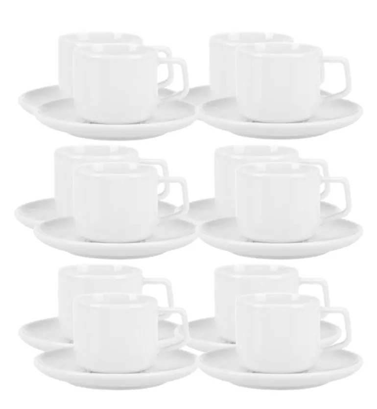 LUBIANA ANKARA Filiżanka 250 ml ze spodkiem 15 cm x 12 szt. | biała porcelana luz