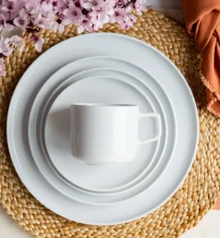 LUBIANA ANKARA | Serwis obiadowo - kawowy 84 el dla 12 osób | biała porcelana