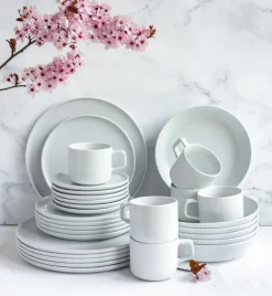 LUBIANA ANKARA | Serwis obiadowo - kawowy 84 el dla 12 osób | biała porcelana