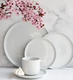 LUBIANA ANKARA | Serwis obiadowo - kawowy 36 el dla 6 osób | biała porcelana