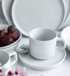 LUBIANA ANKARA | Serwis obiadowo - kawowy 72 el dla 12 osób | biała porcelana