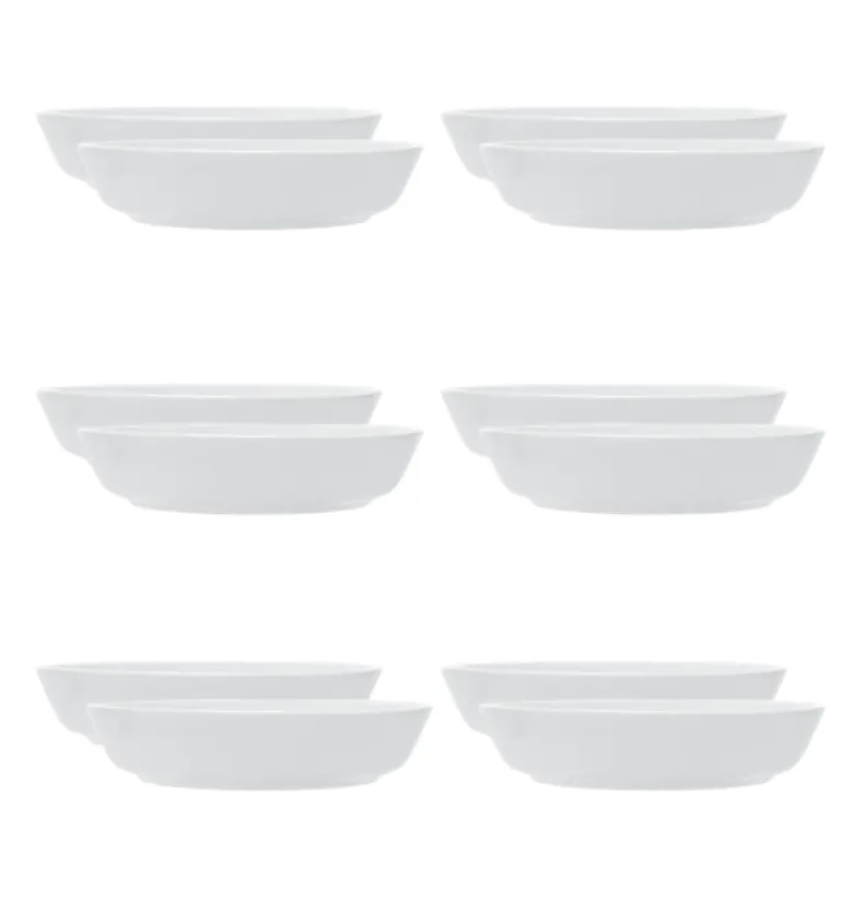 LUBIANA ANKARA | Talerz głęboki 20 cm x 12 sztuk | biała porcelana luz