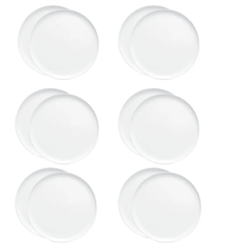 LUBIANA ANKARA | Talerz płytki 17,5 cm x 12 sztuk | biała porcelana luz