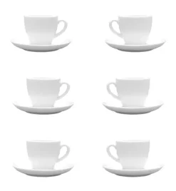 LUBIANA BISTRO / NANA 6x Filiżanka 100 ml + spodek 12 cm / porcelana