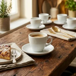 LUBIANA BISTRO / NANA 6x Filiżanka 100 ml + spodek 12 cm / porcelana