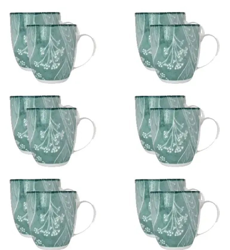 LUBIANA BOSS KERAJET DIGITAL PRINTING | 9075 KJ LIŚCIE | 12x Kubek 380 ml | niebieski