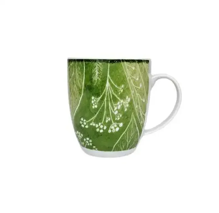 LUBIANA BOSS KERAJET DIGITAL PRINTING | 9075A KJ LIŚCIE | 12x Kubek 380 ml | zielony