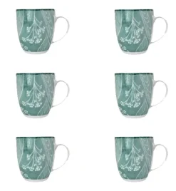 LUBIANA BOSS KERAJET DIGITAL PRINTING | 9075 KJ LIŚCIE | 6x Kubek 380 ml | niebieski