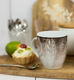 LUBIANA BOSS KERAJET DIGITAL PRINTING | 9075B KJ LIŚCIE | 12x Kubek 380 ml | brązowy