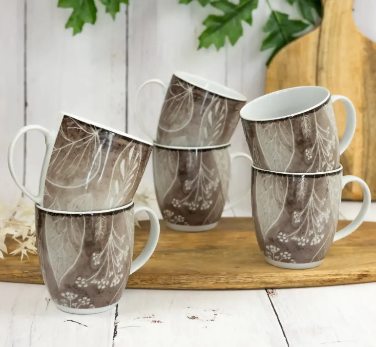 LUBIANA BOSS KERAJET DIGITAL PRINTING | 9075B KJ LIŚCIE | Kubek 380 ml | brązowy