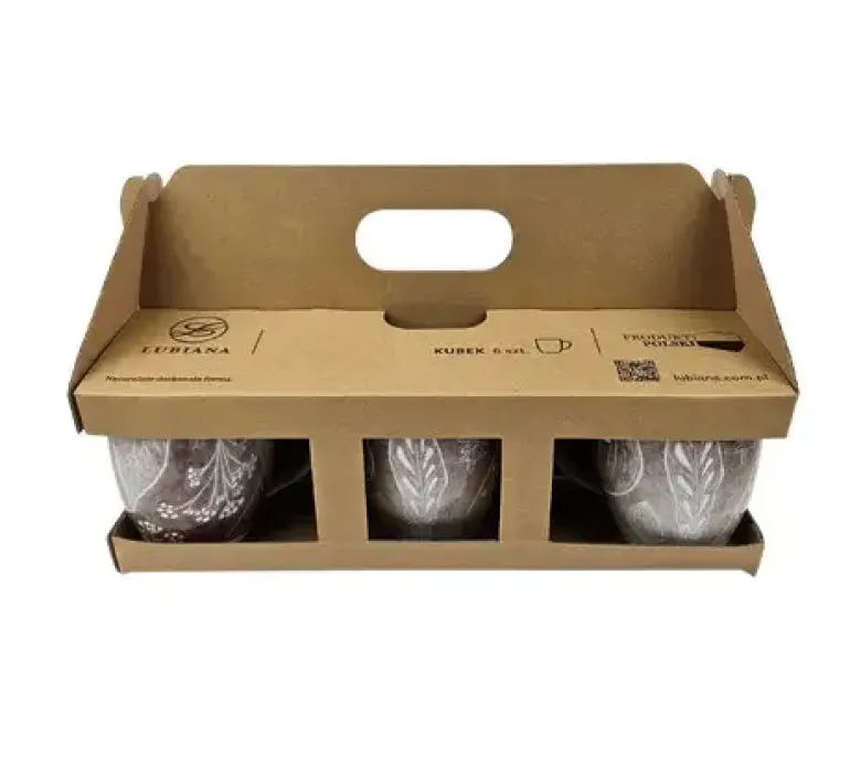 LUBIANA BOSS KERAJET DIGITAL PRINTING | 9075B KJ LIŚCIE | 6x Kubek 380 ml | brązowy