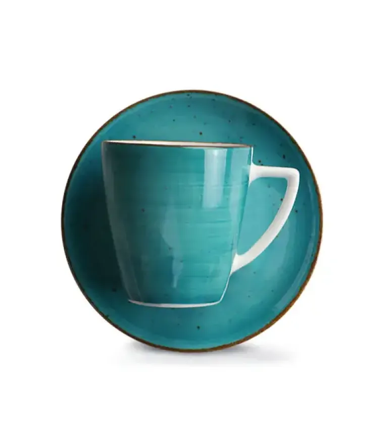 LUBIANA BOSS 6630L Filiżanka 200 ml + spodek / morski / porcelana ręcznie malowana