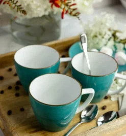 LUBIANA BOSS 6630L Filiżanka 350 ml + spodek / morski / porcelana ręcznie malowana