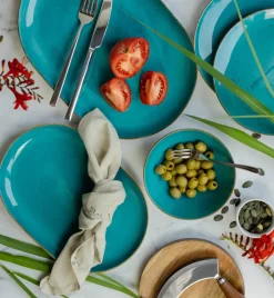 LUBIANA BOSS 6630L Komplet 4 dodatków / morski / porcelana ręcznie malowana