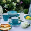 LUBIANA BOSS 6630L Komplet Filiżanka 350 ml + spodek / 12 os / 24 el / morski / porcelana ręcznie malowana