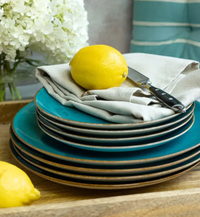 LUBIANA BOSS 6630L Komplet Talerze obiadowe 27 cm / 6 os / 6 el / morski / porcelana ręcznie malowana